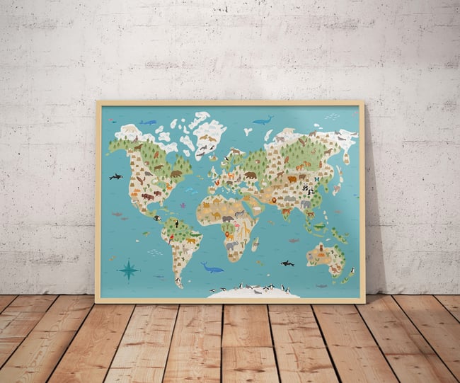 mappamondo illustrato