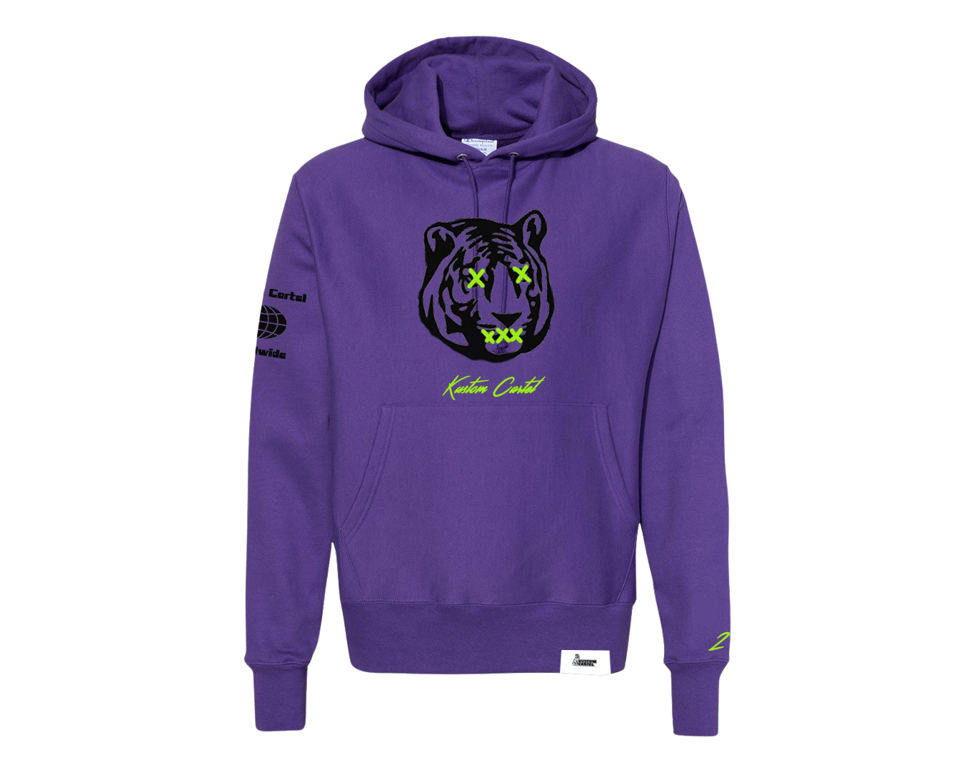 Kustom Cartel Tiger Head Hoodie Purple | Kustomcartel