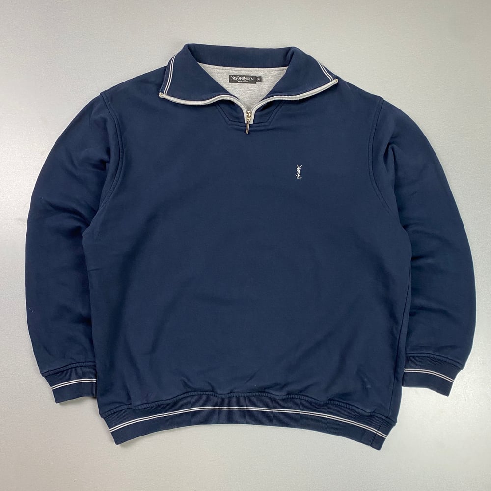 Image of YSL 1/4 zip up sweatshirt, size large