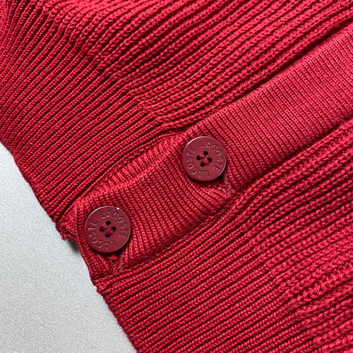 Image of Chemise Lacoste ribbed button up cardigan, size large