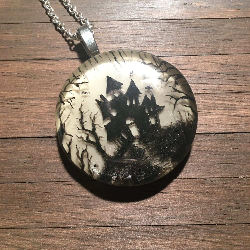 Haunted House in Woods Pendant  * ON SALE - Was £40 now £15 *