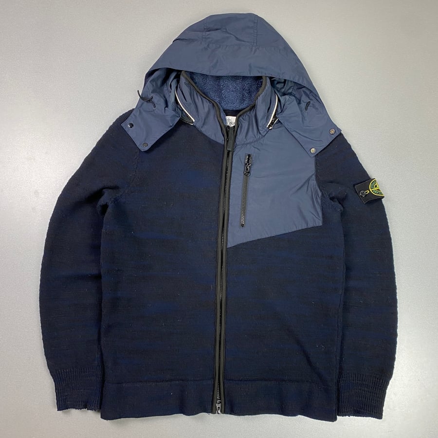 Image of Stone Island zip up hoodie, size medium