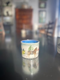 Image 1 of The happy Snowman and Sleigh Christmas Mug SOLD to Anne 