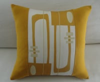 Image 1 of 'Golden Arch' modernist cushion