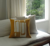 Image 3 of 'Golden Arch' modernist cushion