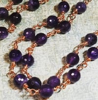 Image 3 of Electroformed Leaf Motif Amethyst Rosary