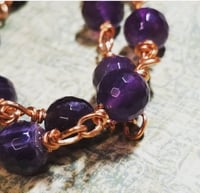 Image 4 of Electroformed Leaf Motif Amethyst Rosary