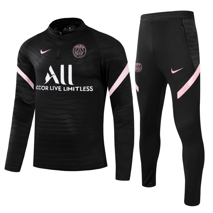 black and pink psg tracksuit