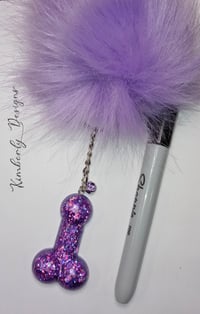 Purple Glitter Penis Keychain