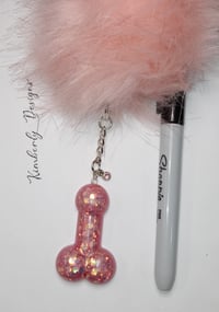 Rosy Glitter Pink Penis Keychain