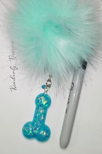 Turquoise Glitter Penis Keychain 