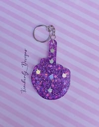 Glitter Purple F*** You Keychain