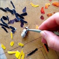 Image 3 of Framed Daisy with Honey bee Paper sculpture.