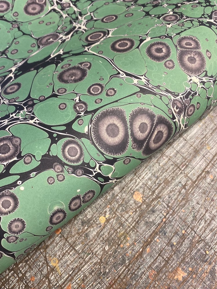 Image of PRINTED Marbled Paper - 'Sun Spot' 