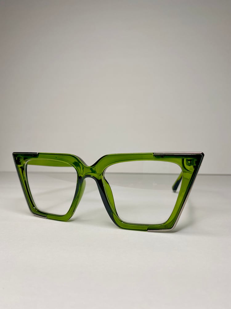 Image of Cat eye clear lens eyeglasses