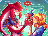 Breath of the Wild X Cookie Run Sidon, Link and Sorbet Shark Cookie 11x14 Print