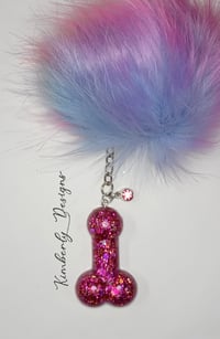 Vibrant Fuchsia Pink Penis Keychain 