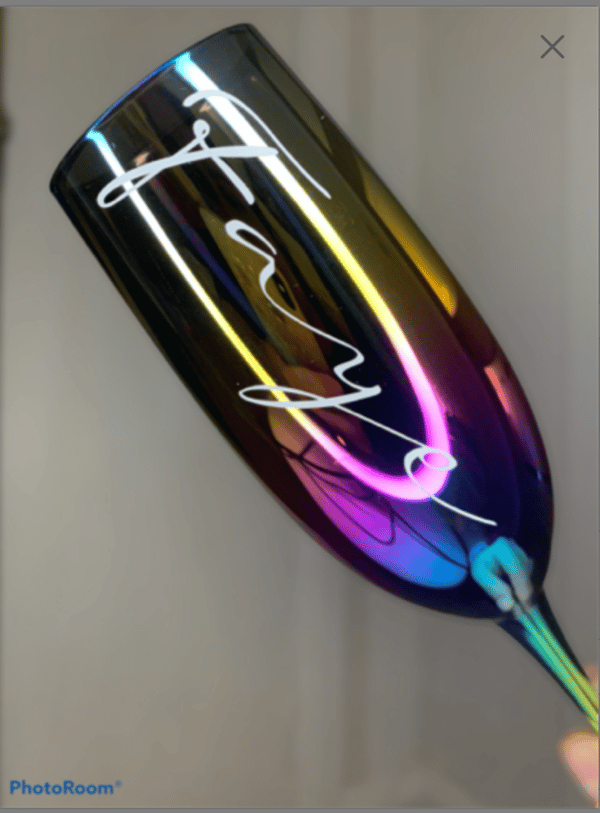 Image of Personalised oil slick champagne flute