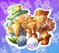 Image 1 of CR/Cookie Run Almond/Roguefort and Walnut Cookie Family Shot 2.5 inch Charm