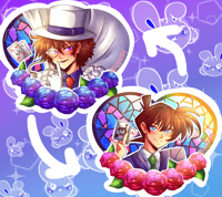 Image 1 of DCMK Shinichi and Kaito Kid Double Sided 2.5 inch charm