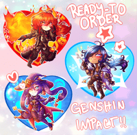 Image 2 of Genshin Impact Charms 3 inches Holographic 