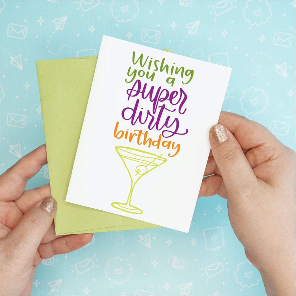 Image of Dirty Martini Birthday Card