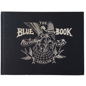 Image of The Blue Book tattooing flash catalog. 