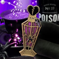 Image 4 of Widow- Black Widow Specimen In Poison Bottle Enamel Pin