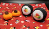 Pumpkin and Sushi Plush Earrings