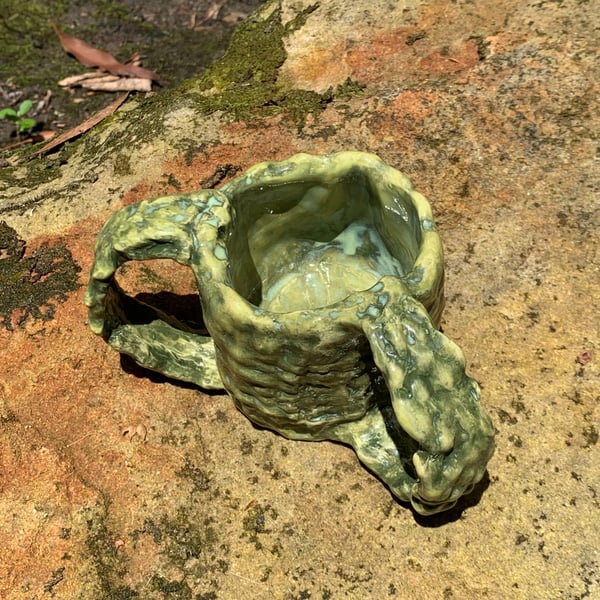 Image of 'Mossy rock' ceramic Natla cup #2