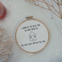 Image 3 of Ship in a Bottle Bright Eyes hand embroidered hoop