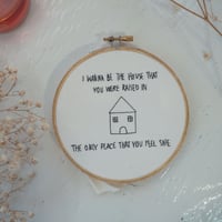 Image 2 of Ship in a Bottle Bright Eyes hand embroidered hoop