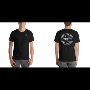 Image of 'Real Skiers Ski Uphill' Unisex T-Shirt (Back Print)