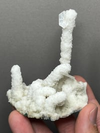 Image 11 of Quartz Stalagmite Coated With Aragonite & Clear Rhombohedral Calcite #2440