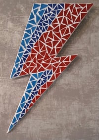 Image 1 of LIGHTNING BOLT MOSAIC - A Unique David Bowie Aladin Sane inspired Wall Hanging.