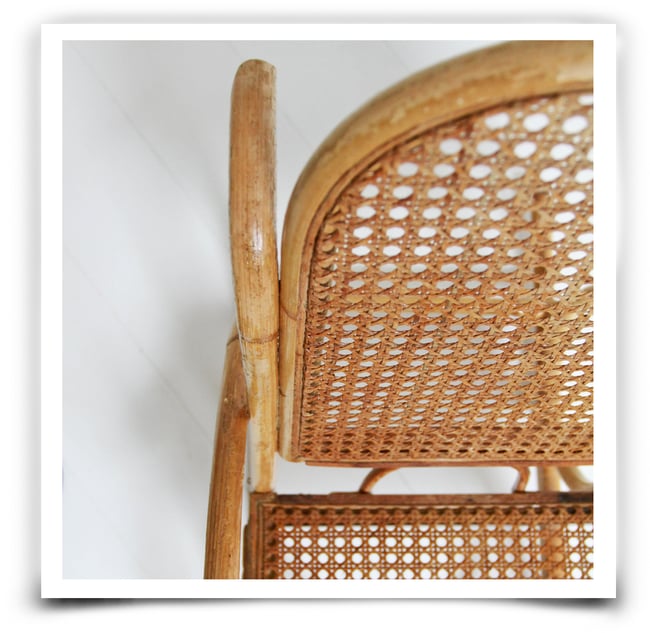 Fauteuil cane et rotin à bascule