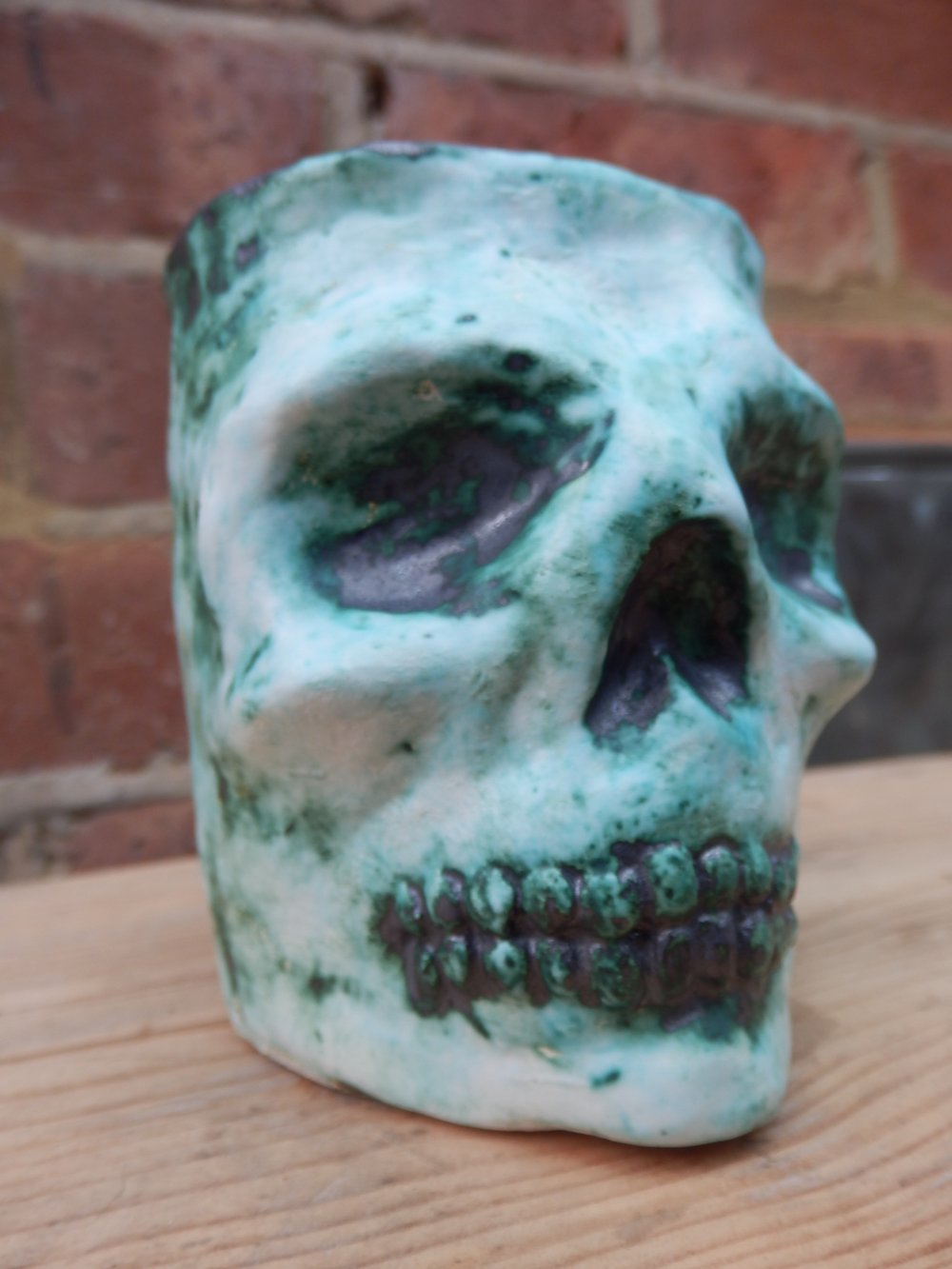 Cuprum ceramic skull pot