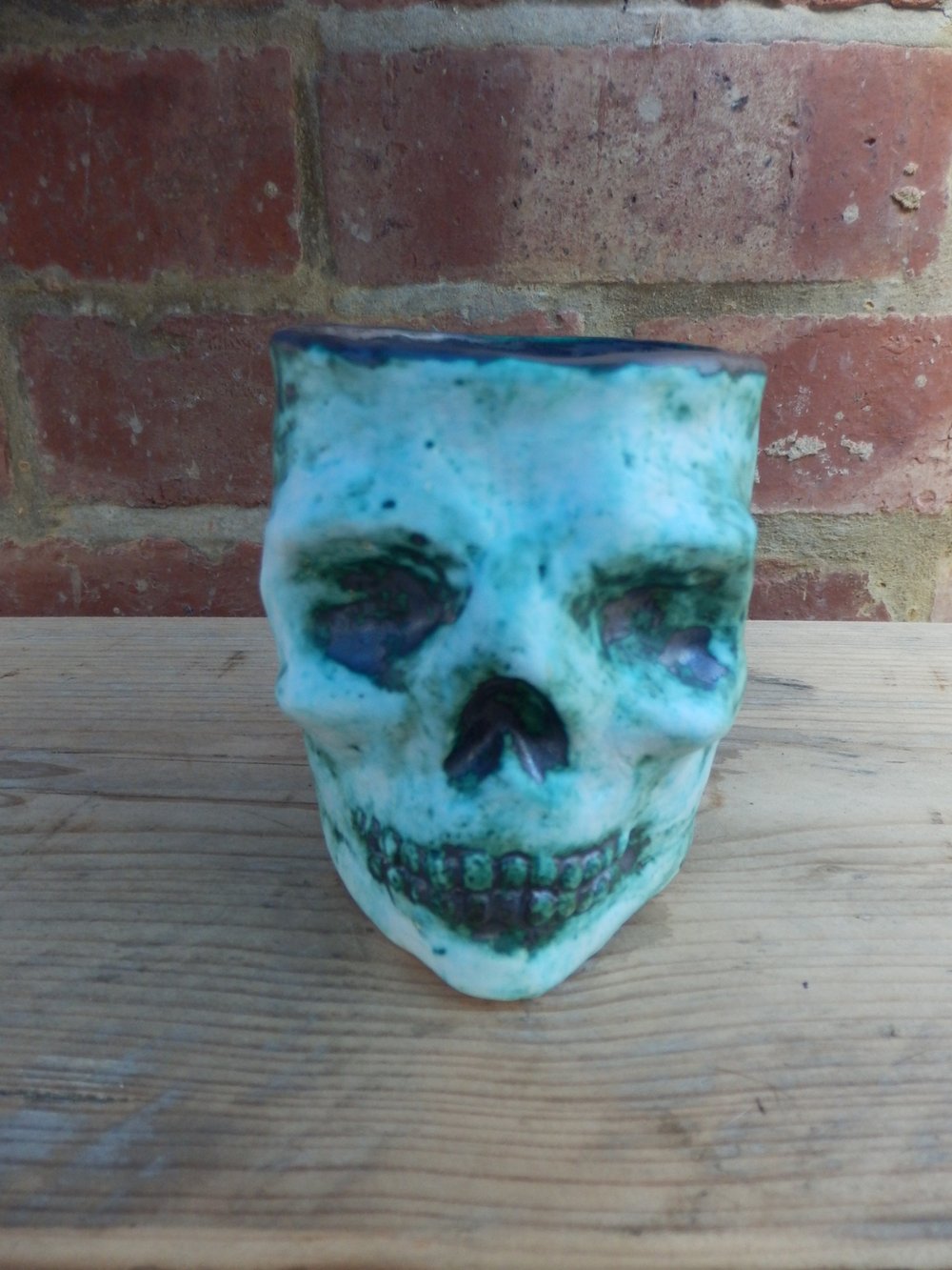Cuprum ceramic skull pot
