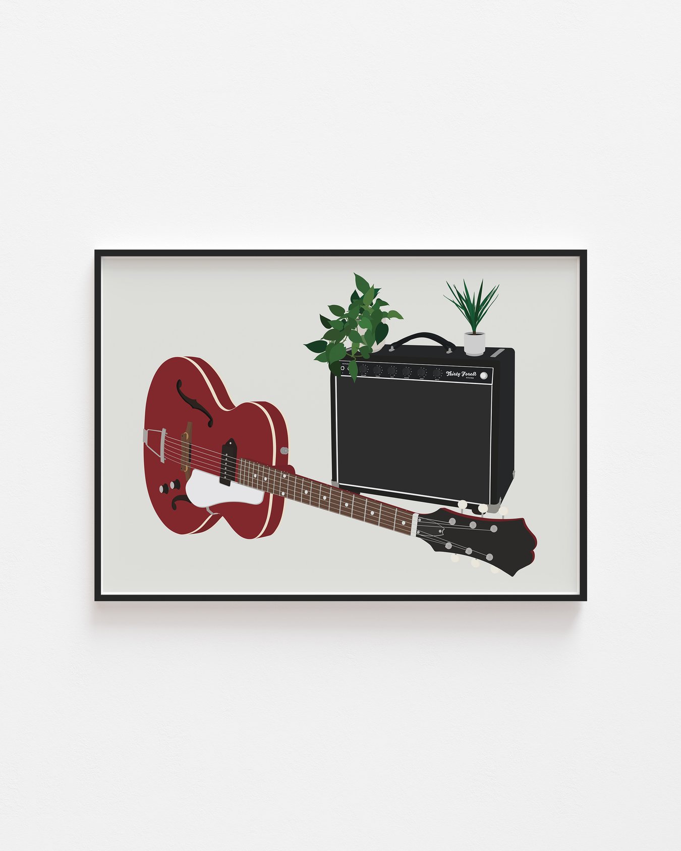Image of Century Guitar Houseplant Print