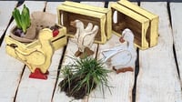 Wooden geese   white vintage