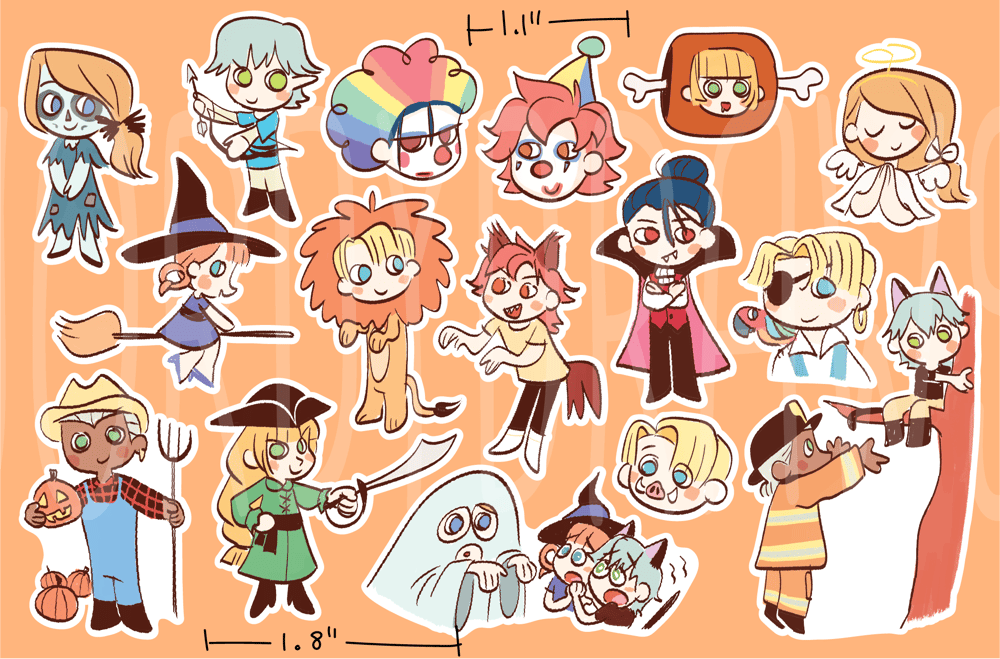 Image of FE3H Blue Lions Halloween Stickers / Magnets