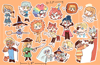 FE3H Blue Lions Halloween Stickers / Magnets