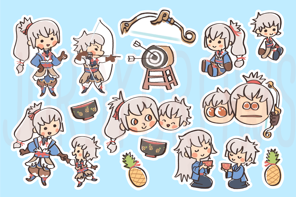 Image of FE Fates Takumi and Kiragi Sticker Sheet
