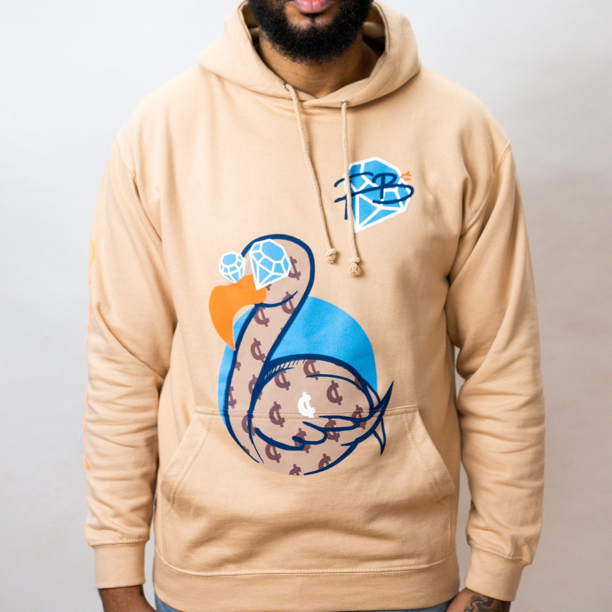 Flamingo hoodie (Nude)