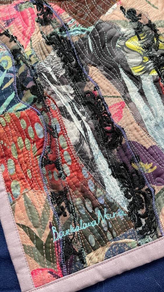 'Awakening' - art quilt painting, 84x46cm Image 12