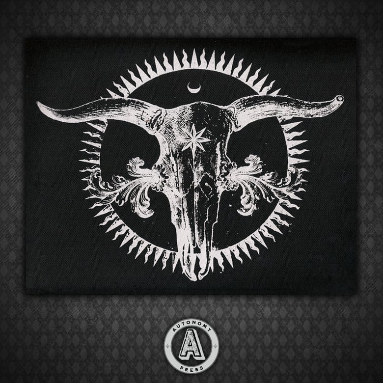 Image of Radiant Cow Skull - Black Canvas Patch