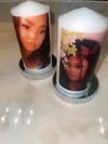 Single custom photo candle