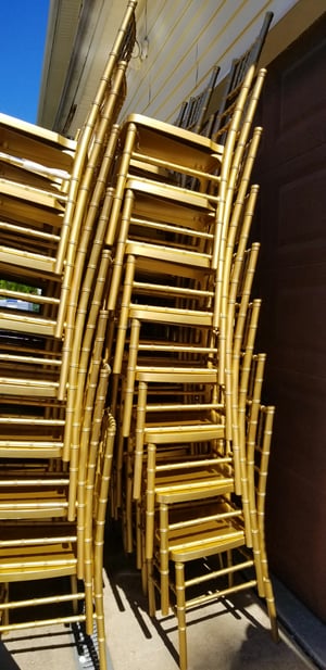 Image of Adult Gold chair - Resin chaivari gold Chair plus cushion