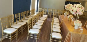 Image of Adult Gold chair - Resin chaivari gold Chair plus cushion