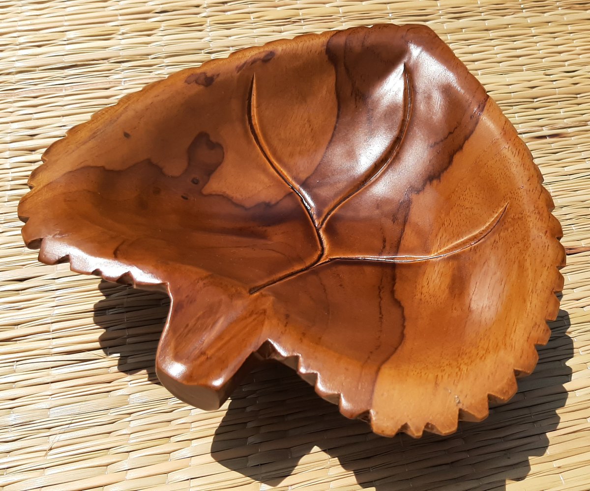 Image of Creative Wooden Leaf Like Shape Supper Bowl | Catering, BBQs, and Parties | 6"